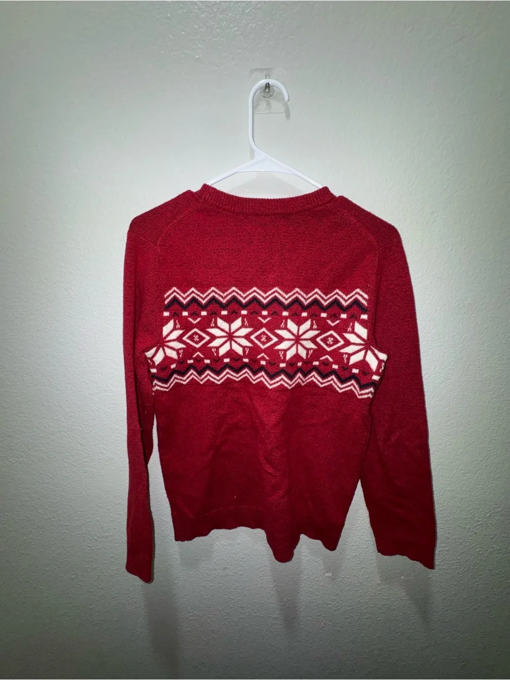 Old Navy Red Nordic Pattern Crewneck Sweater